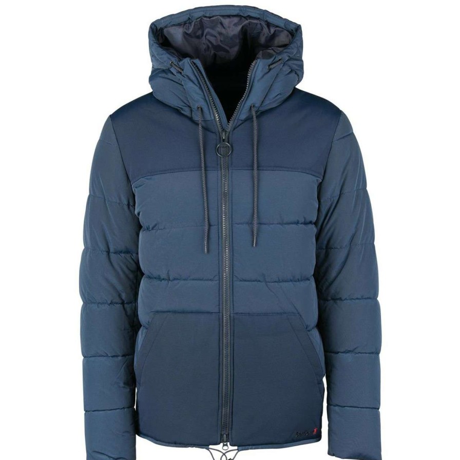 Jackets * | Discount Barbour Mens Knotts Baffle Quilted Jacket Navy