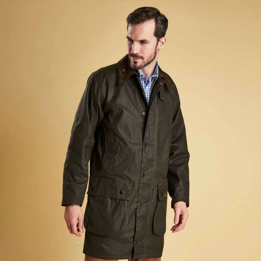 Jackets * | Online Sales Barbour Mens Classic Northumbria Wax Jacket