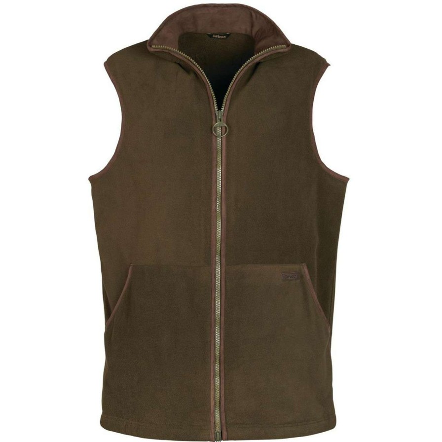 Clothing * | Discount Store Barbour Mens Oakmoor Fleece Gilet Olive