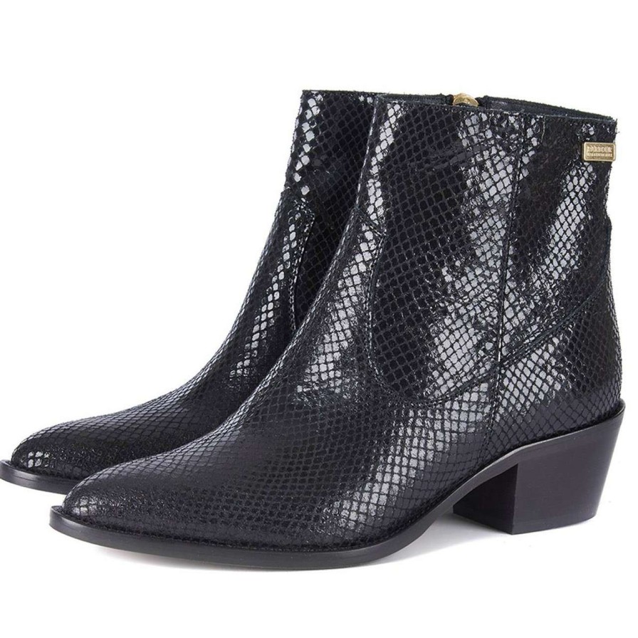 Footwear * | Quality Guarantee Barbour International Womens Isabel Boot Black Snake