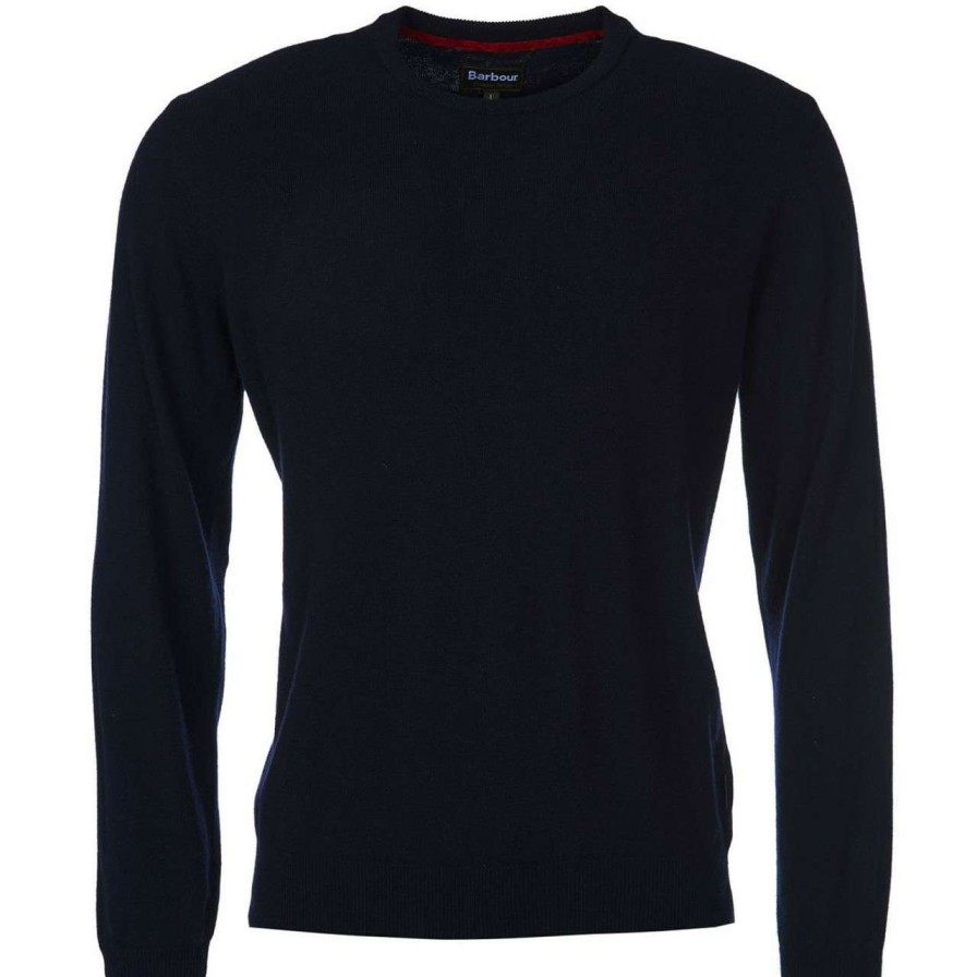 Clothing * | Discount Online Barbour Mens Harrow Crew Neck Dark Navy