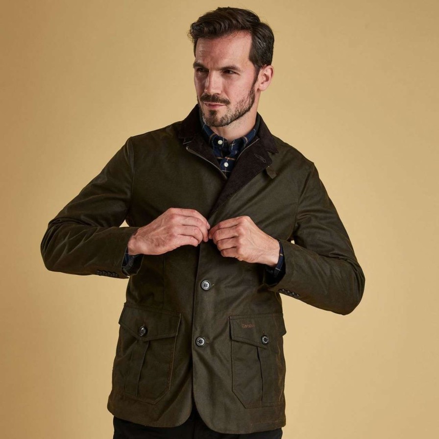 Jackets * | Best-Selling Barbour Mens Lutz Wax Jacket