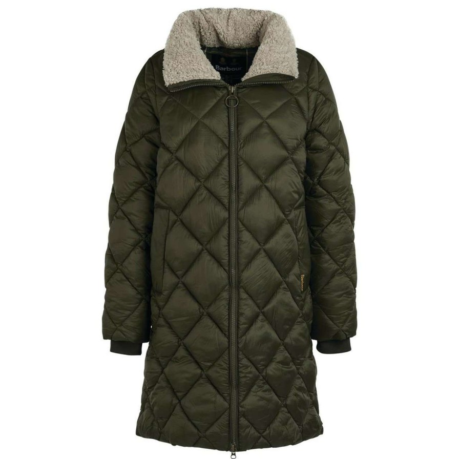 Jackets * | Discount Barbour Womens Kilmory Quilted Jacket Fern Leaf/Classic Tartan