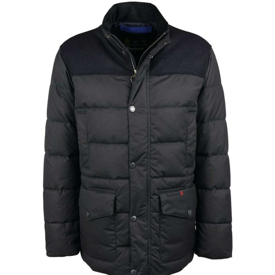 Jackets * | Best-Selling Barbour Mens Baffle Trellon Wax Jacket Navy