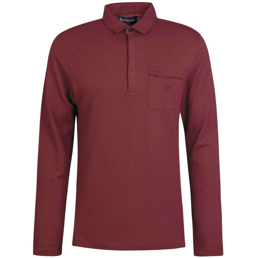 Clothing * | Closeout Sale Barbour Mens Adie Long Sleeve Polo