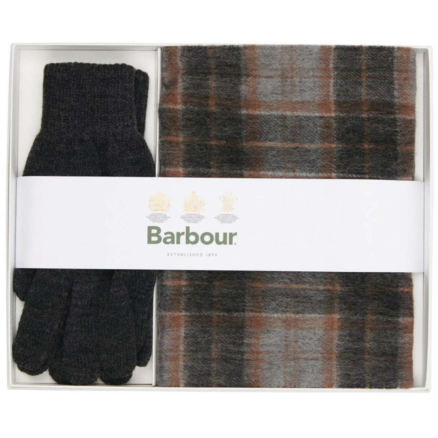 Accessories * | Flash Sale Barbour Mens Tartan Scarf And Glove Gift Set