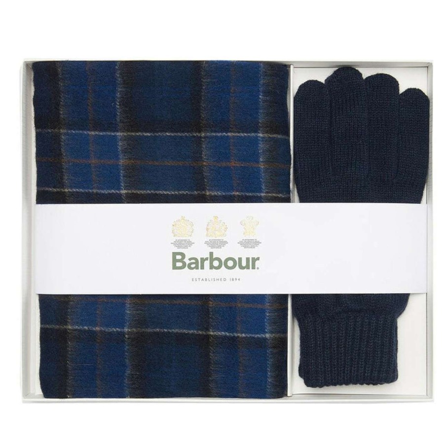 Accessories * | Flash Sale Barbour Mens Tartan Scarf And Glove Gift Set