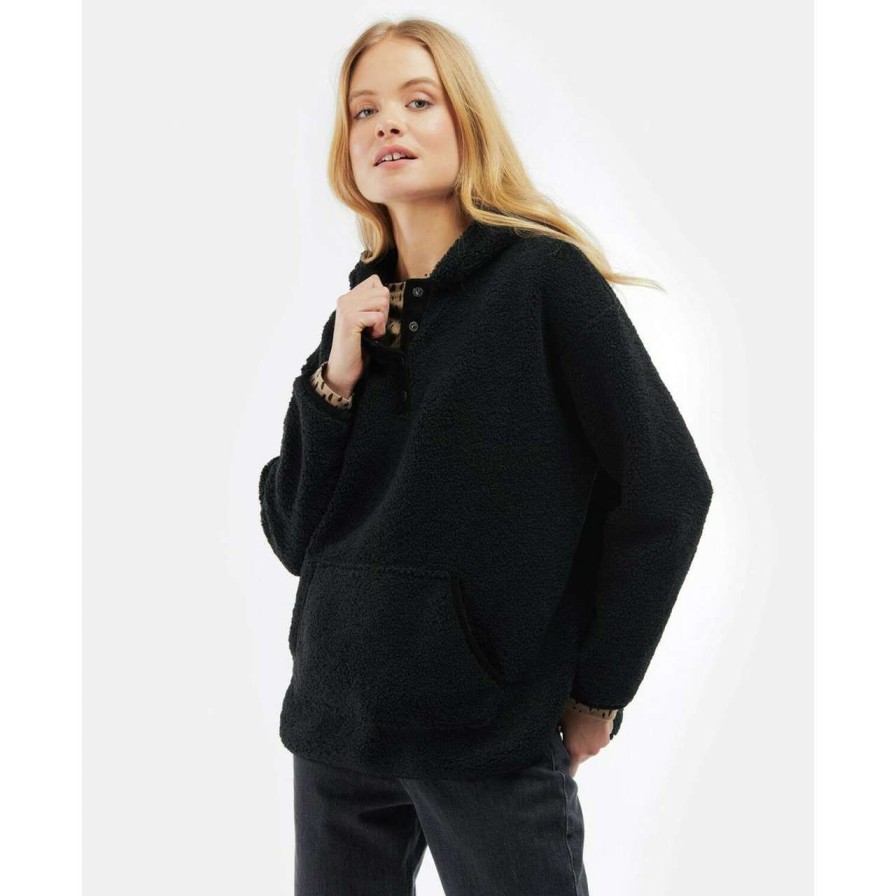 Clothing * | Lower Prices Barbour Womens Amberley Popover Fleece Black