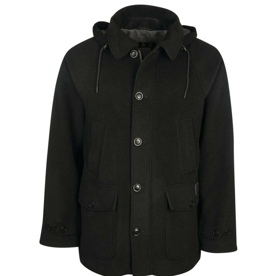 Jackets * | Online Sales Barbour Mens Nautic Duffle Coat Black