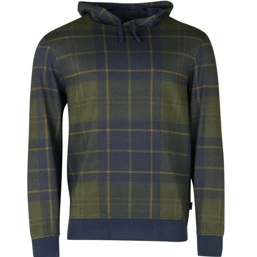 Clothing * | Shop Barbour Mens Syston Popover Hoodie Olive