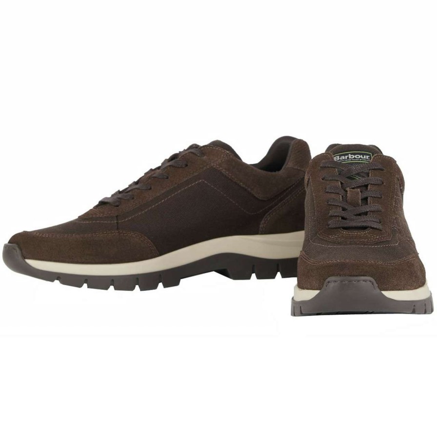 Footwear * | Discount Online Barbour Mens Armstrong Trainers Choco