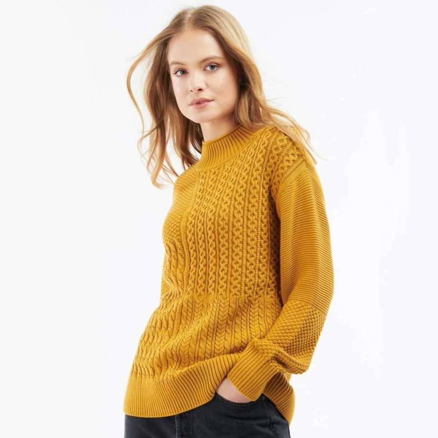 Clothing * | New Threads Barbour Womens Fairbarn Knit Honeysuckle