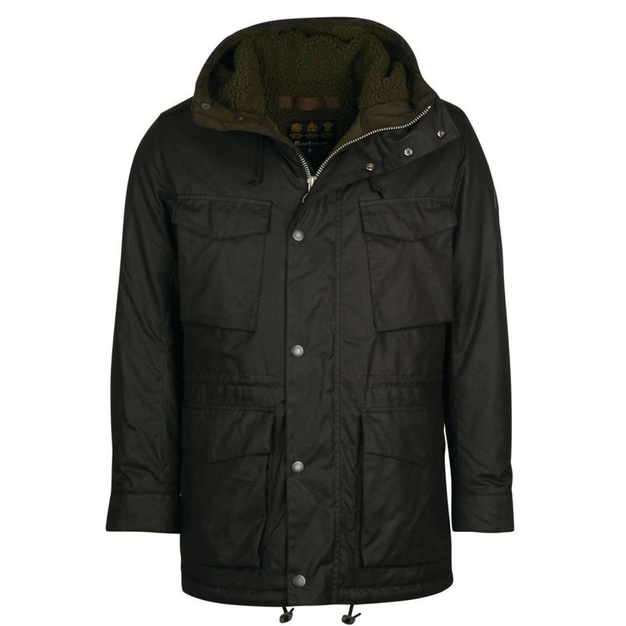 Jackets * | Discount Barbour Mens Nautic Wax Jacket Black