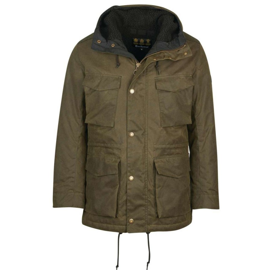 Jackets * | Discount Barbour Mens Nautic Wax Jacket Black