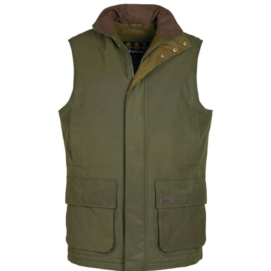 Clothing * | Online Store Barbour Mens Farringdon Gilet Olive