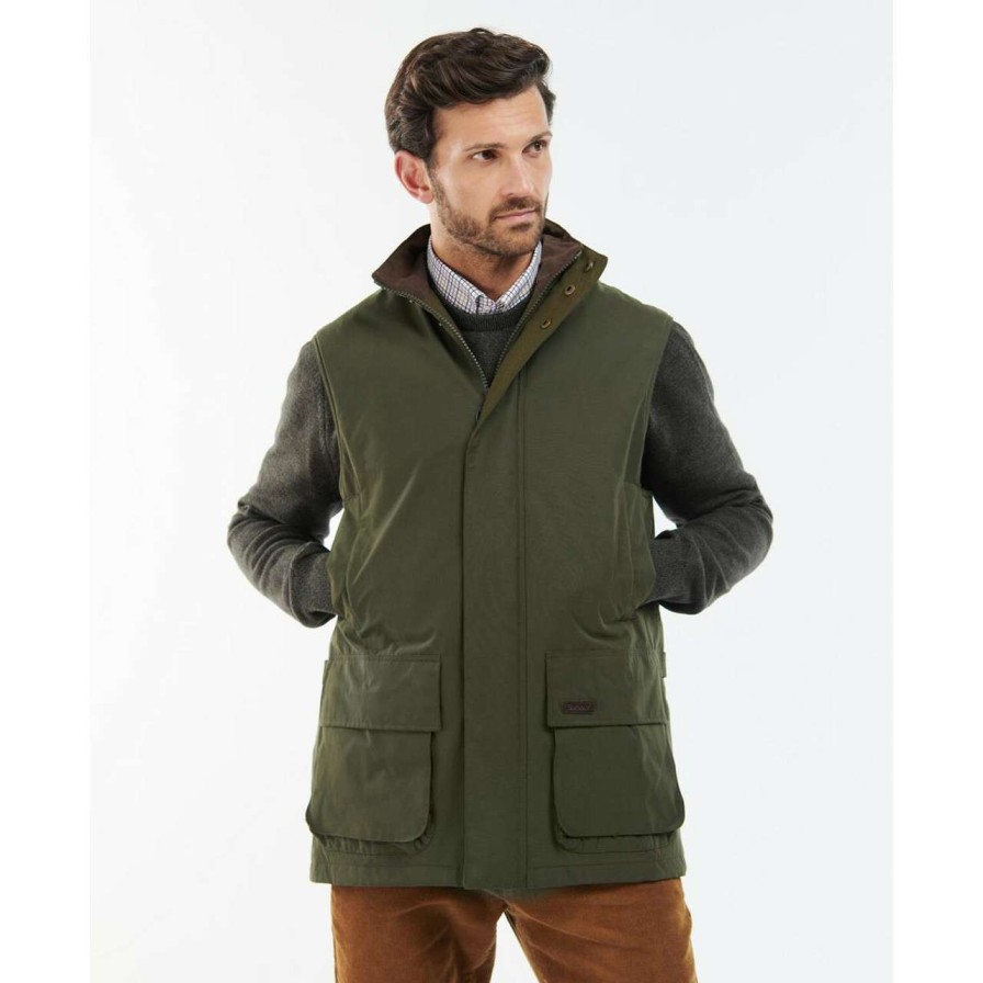 Clothing * | Online Store Barbour Mens Farringdon Gilet Olive