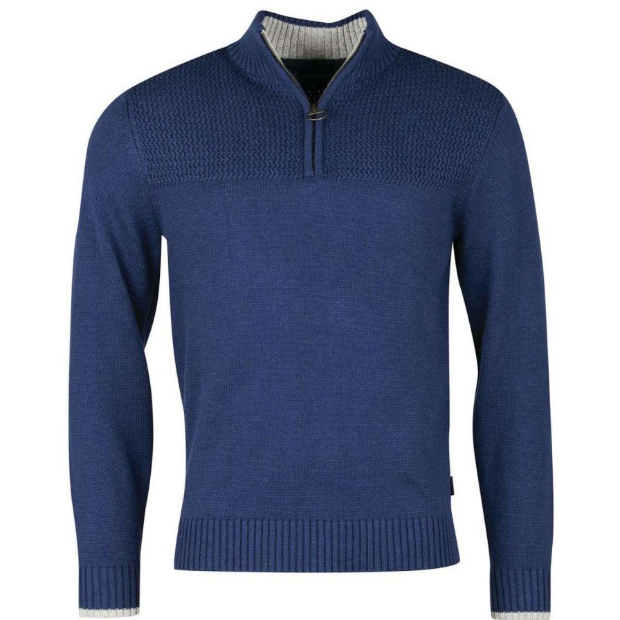 Clothing * | Best Quality Barbour Mens Shoal Half Zip Jumper