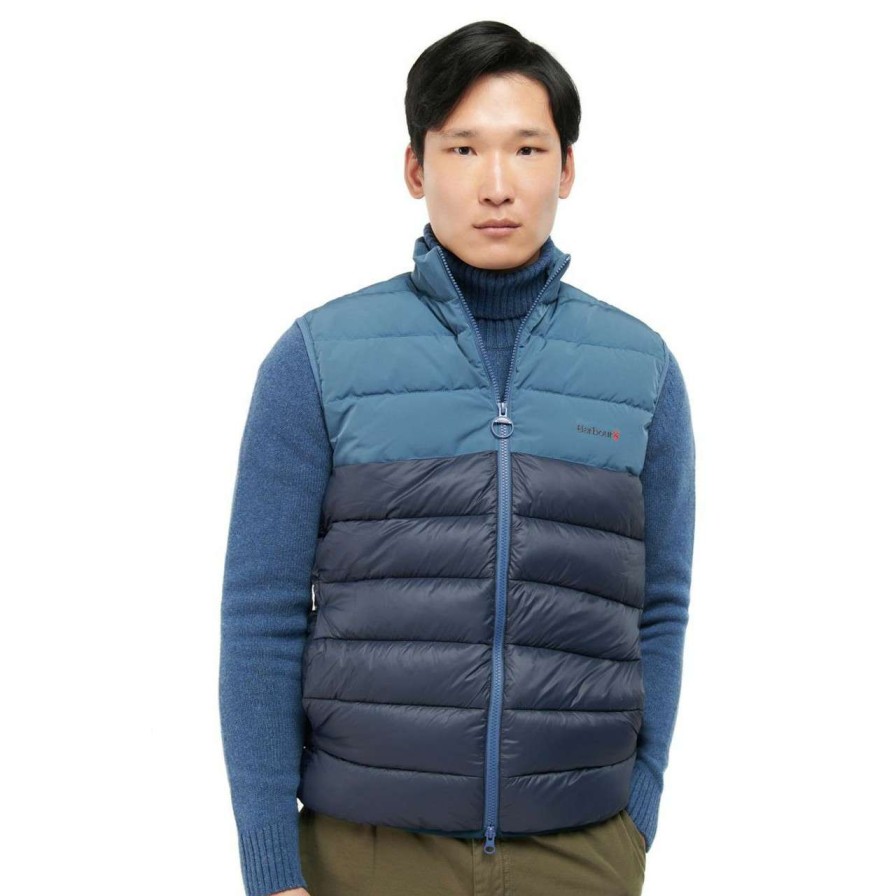 Clothing * | Flash Sale Barbour Mens Heburn Gilet Bearing Sea