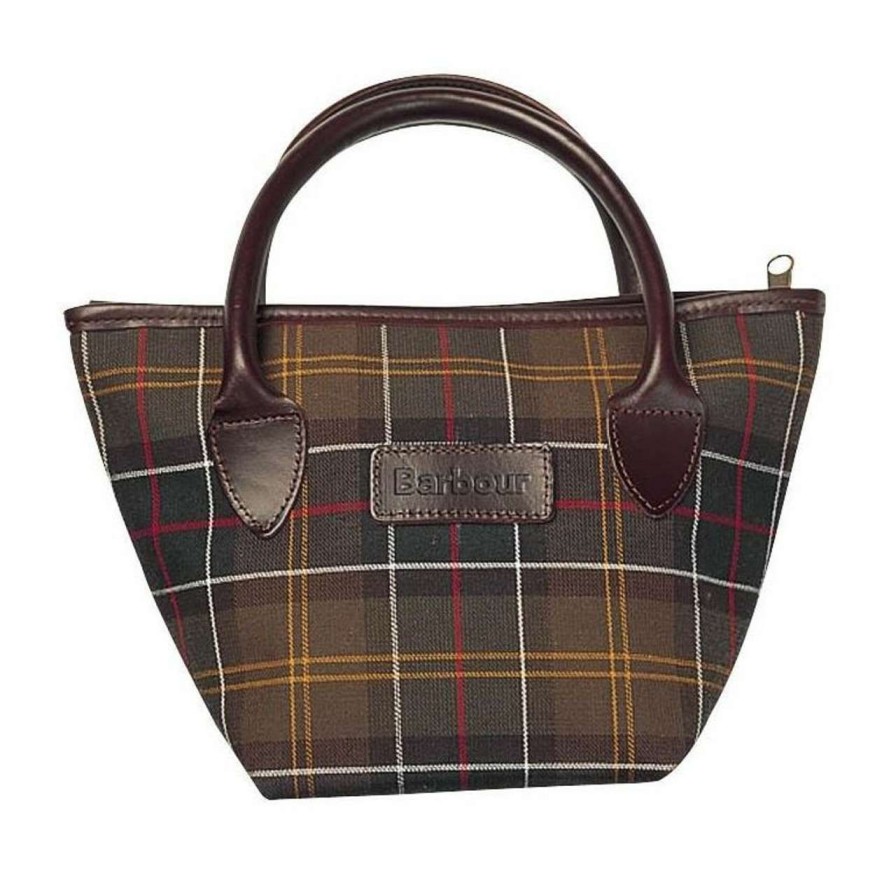 Accessories * | Best-Selling Barbour Womens Tartan Tote Bag Green