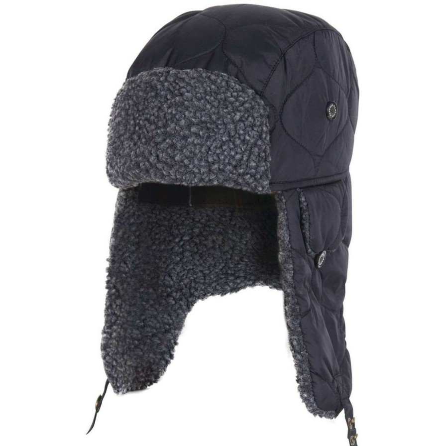 Accessories * | New Threads Barbour Mens Sandbay Quilted Trapper Hat