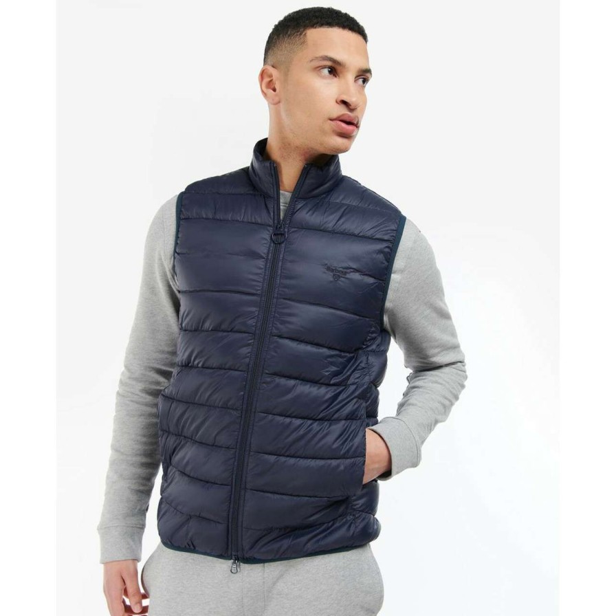 Clothing * | Lower Prices Barbour Mens Barton Gilet Navy