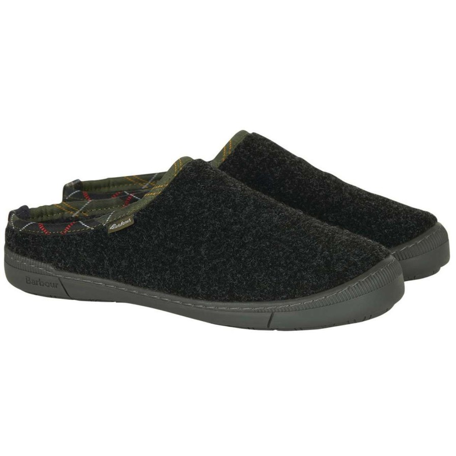 Footwear * | Discount Barbour Womens Riley Slippers Dk Grey