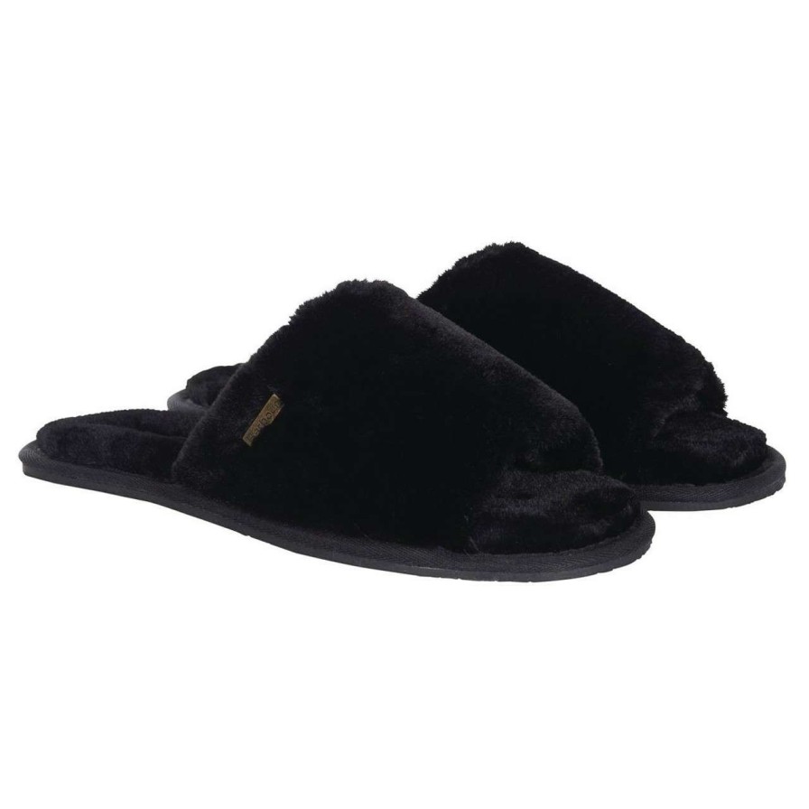 Footwear * | Best-Selling Barbour International Womens Spada Slippers Black