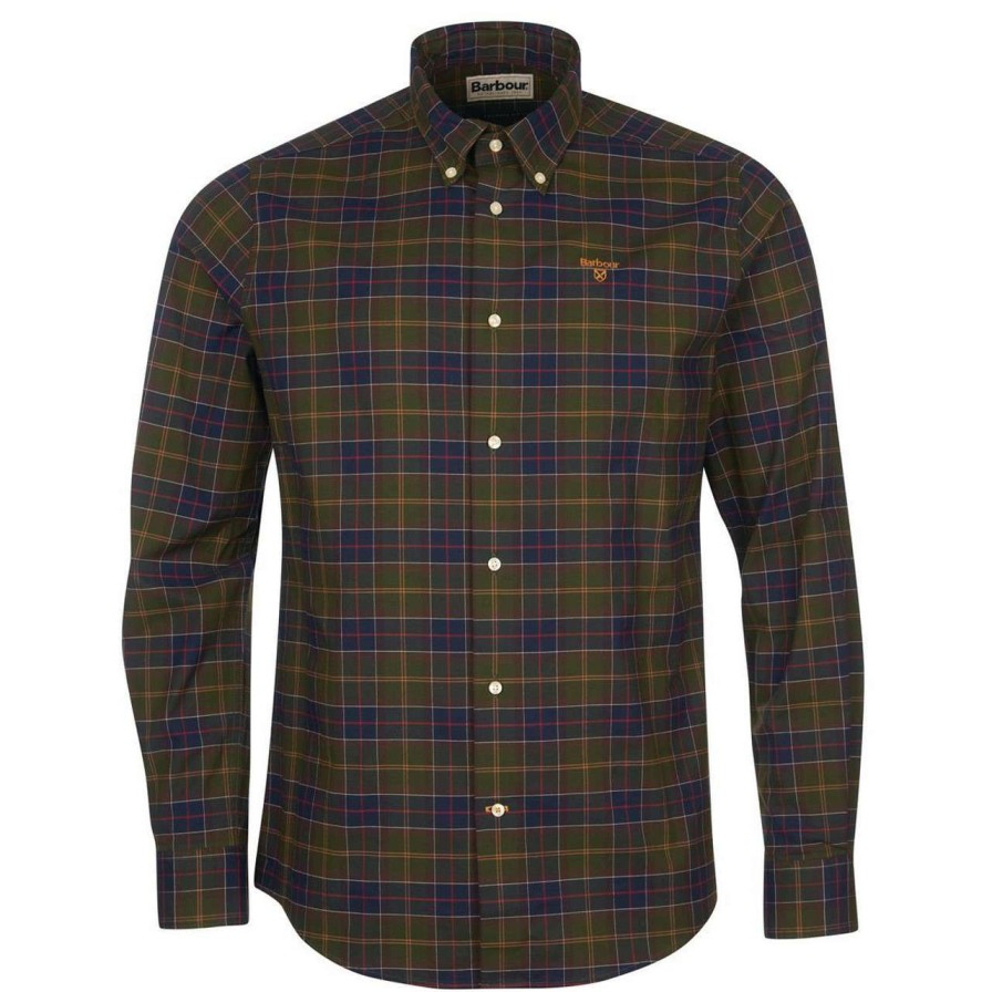 Clothing * | Closeout Sale Barbour Mens Helmside Tailored Shirt Classic Tartan