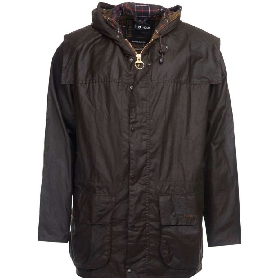 Jackets * | Cheap Barbour Classic Durham Wax Jacket Olive