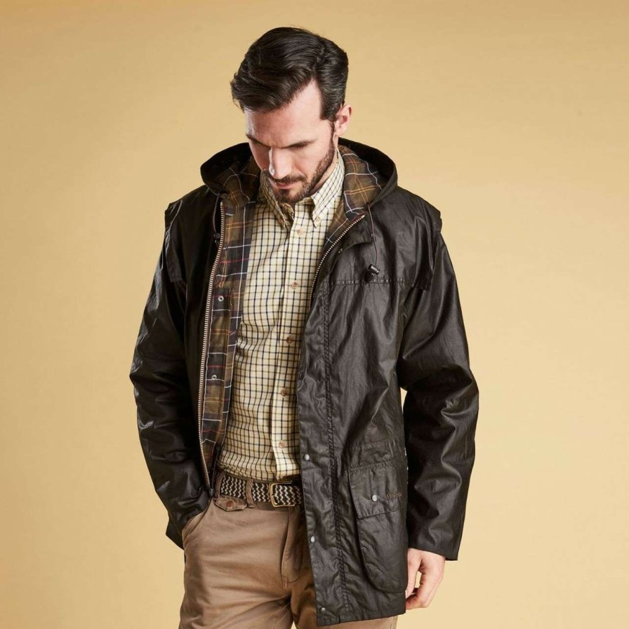 Jackets * | Cheap Barbour Classic Durham Wax Jacket Olive