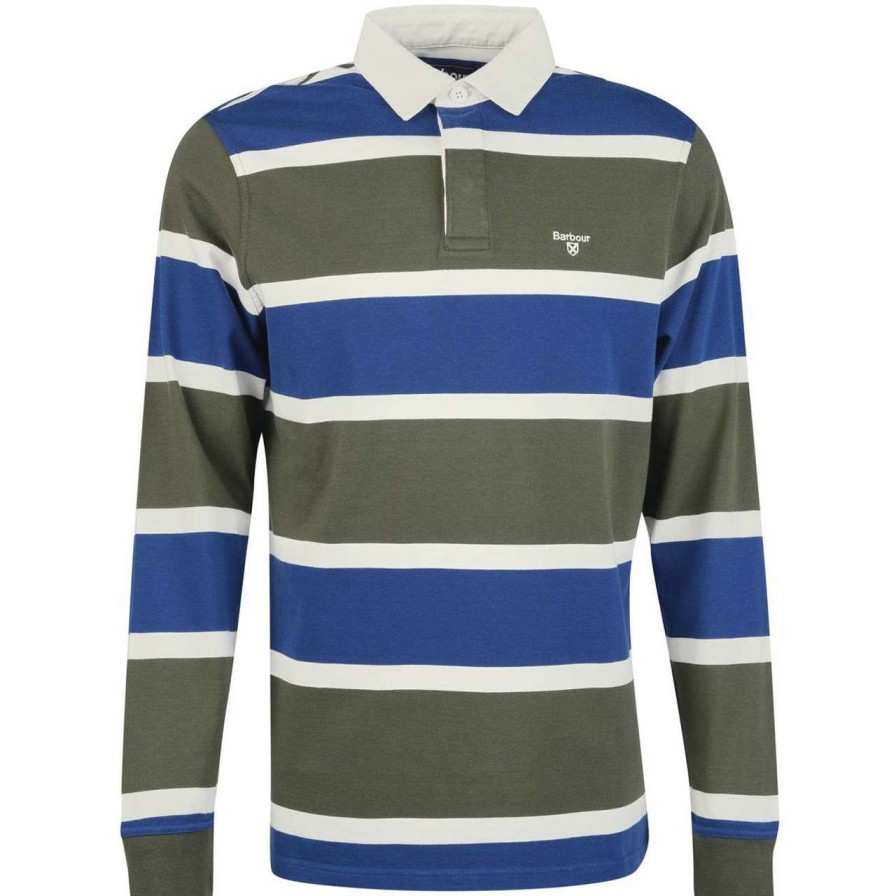 Clothing * | Best-Selling Barbour Mens Hawes Rugby Top Forest