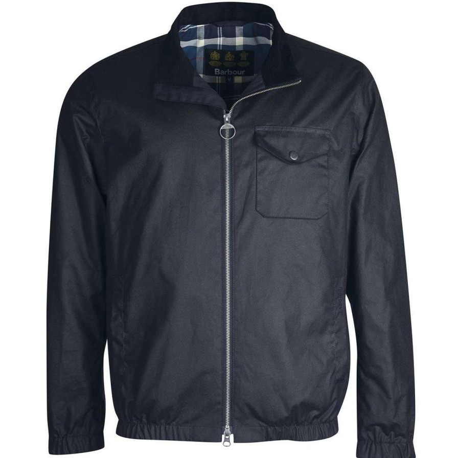 Jackets * | Discount Barbour Mens City Wax Jacket Navy