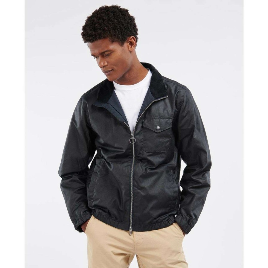 Jackets * | Discount Barbour Mens City Wax Jacket Navy